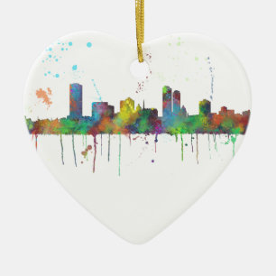 ORNEMENT CŒUR EN CÉRAMIQUE MILWAUKEE, HORIZON DE WISCONSON