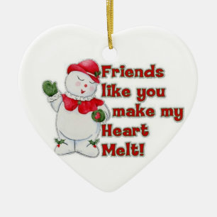 ORNEMENT CŒUR EN CÉRAMIQUE MON BFF À LA "DÉCORATION" DE NOËL, TU ME MELLES