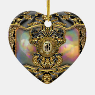 Ornement Cœur En Céramique Monogramme de Baarnetscue Dubois