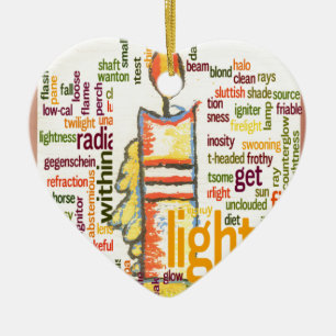 Ornement Cœur En Céramique Mot de flamme de bougie Cloud Art Imprimer