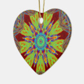 Ornement Cœur En Céramique Motif ethnique d'Asie africaine (Gauche)