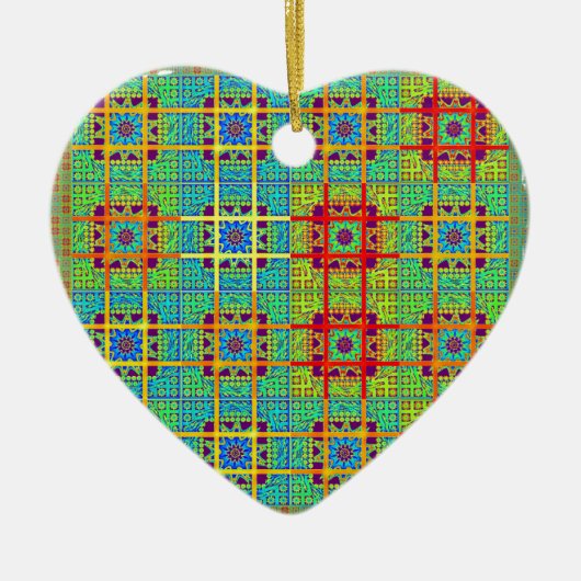 Ornement Cœur En Céramique Motif tribal ethnique.jpg (Devant)
