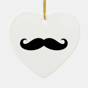 Ornement Cœur En Céramique Moustache de moustache, conception de moustache
