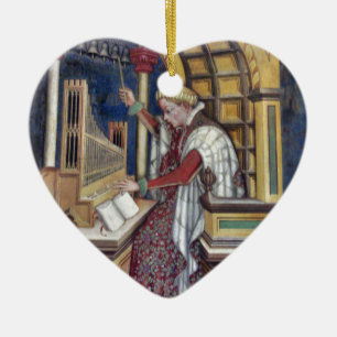 Ornement Cœur En Céramique Musique, jouant l'organe par Gentile da Fabriano
