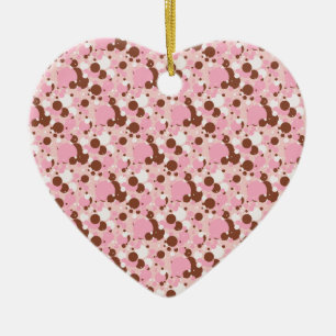 Ornement Cœur En Céramique Napolitain DOts 01-Lt Pink-HEART ORNAMENT