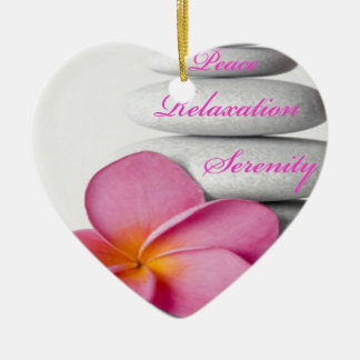 Ornement Cœur En Céramique Nature de spa de zen