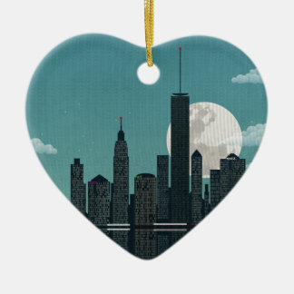 Ornement Cœur En Céramique New York City