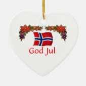 Ornement Cœur En Céramique Noël de la Norvège (Devant)