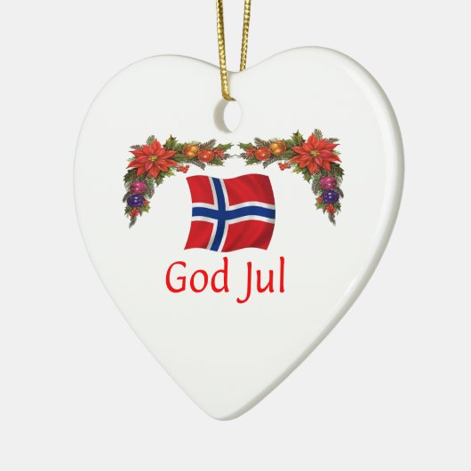 Ornement Cœur En Céramique Noël de la Norvège (Gauche)