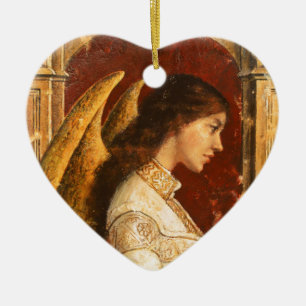 Ornement Cœur En Céramique Noël Fresco Angel