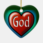 Ornement Cœur En Céramique Noël Jésus (Dos)