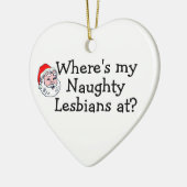 Ornement Cœur En Céramique Noël lesbien (Gauche)