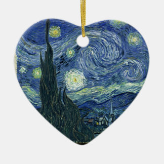 Ornement Cœur En Céramique Nuit étoilée par Vincent van Gogh