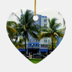 Ornement Cœur En Céramique Ocean Drive