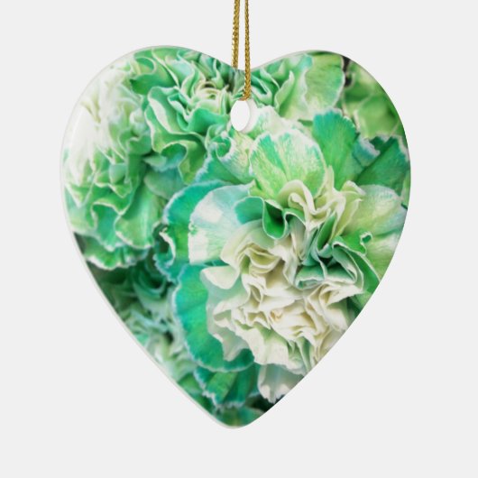 Ornement Cœur En Céramique Oeillet vert (Droite)