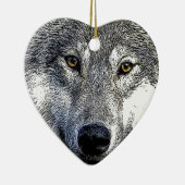 Ornement Cœur En Céramique OEuvre Wolf Eyes (Droite)