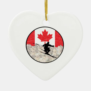Ornement Cœur En Céramique Oh le Canada