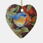 Ornement Cœur En Céramique Oiseau bleu (Droite)