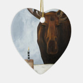 Ornement Cœur En Céramique Orignaux de chocolat (Droite)