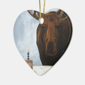 Ornement Cœur En Céramique Orignaux de chocolat (Gauche)