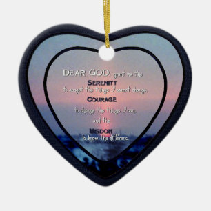 Ornement Cœur En Céramique Ornament de coeur en céramique_SerenityPrayer_2
