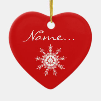 Ornement Cœur En Céramique Ornement en forme de coeur rouge personnalisé de