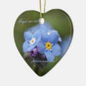 Ornement Cœur En Céramique Oublie-moi-pas pour toujours et jamais ! (Gauche)