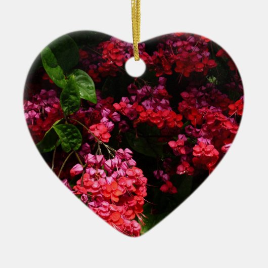 Ornement Cœur En Céramique Pagoda Flowers Colorful (Devant)