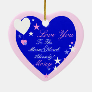 Ornement Cœur En Céramique Panier de bleuets Kawaii (Garçon)