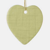 Ornement Cœur En Céramique Papier de graphique vert (Droite)