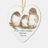 Ornement Cœur En Céramique Pas un oublié avant Dieu, Écriture, Custom (Gauche)