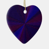 Ornement Cœur En Céramique Patchwork circulaire de dégradé bleu à pourpre (Droite)