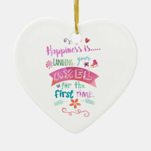 Ornement Cœur En Céramique Patin fait sur commande de bonheur d'objets à