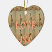 Ornement Cœur En Céramique Patriotic Pop Art : "I Love USA" Graphisme Art Des (Gauche)