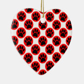 Ornement Cœur En Céramique Patrouilles De Chien Noir En Pois Rouge (Droite)