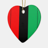 Ornement Cœur En Céramique Patterns de Kwanzaa Colors (Gauche)