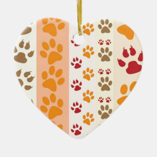 Ornement Cœur En Céramique Paw Prints cute Dog Lovers