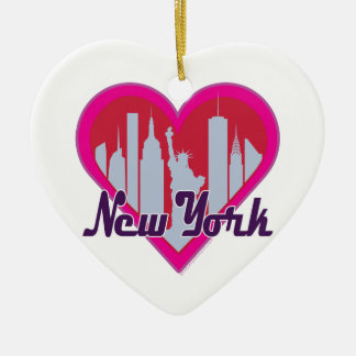 Ornement Cœur En Céramique Paysage de NYC cœur