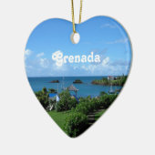 Ornement Cœur En Céramique Paysage du Grenada (Gauche)