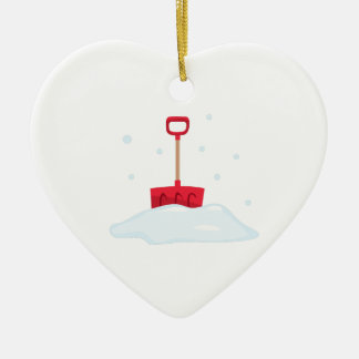 Ornement Cœur En Céramique Pelle à neige