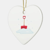 Ornement Cœur En Céramique Pelle à neige (Gauche)