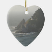 Ornement Cœur En Céramique Phare de côte de l'Orégon (Droite)