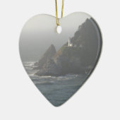 Ornement Cœur En Céramique Phare de côte de l'Orégon (Gauche)