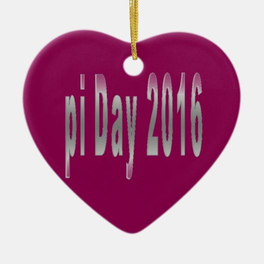 Ornement Cœur En Céramique pi Jour 2016 amour mathématique (Devant)