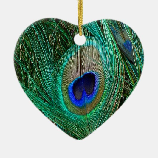 Ornement Cœur En Céramique Pic bleu indien (Devant)