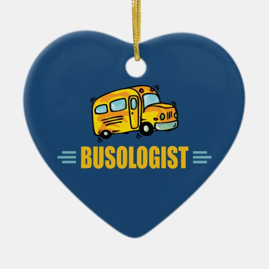 Ornement Cœur En Céramique Pilote de bus amusant (Devant)