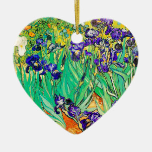 Ornement Cœur En Céramique PixDezines van gogh iris/st. remy