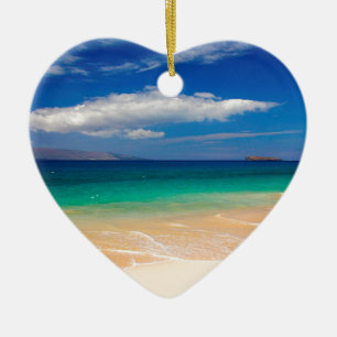 Ornement Cœur En Céramique Plage Makena Maui Hawaï
