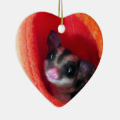 Ornement Cœur En Céramique Planeur à sucre en Orange Hanging Lit (Droite)