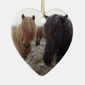 Ornement Cœur En Céramique Ponies islandaises, chevaux islandais en cadeaux d (Droite)